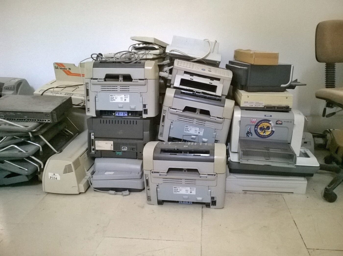 Electronic waste and old printers