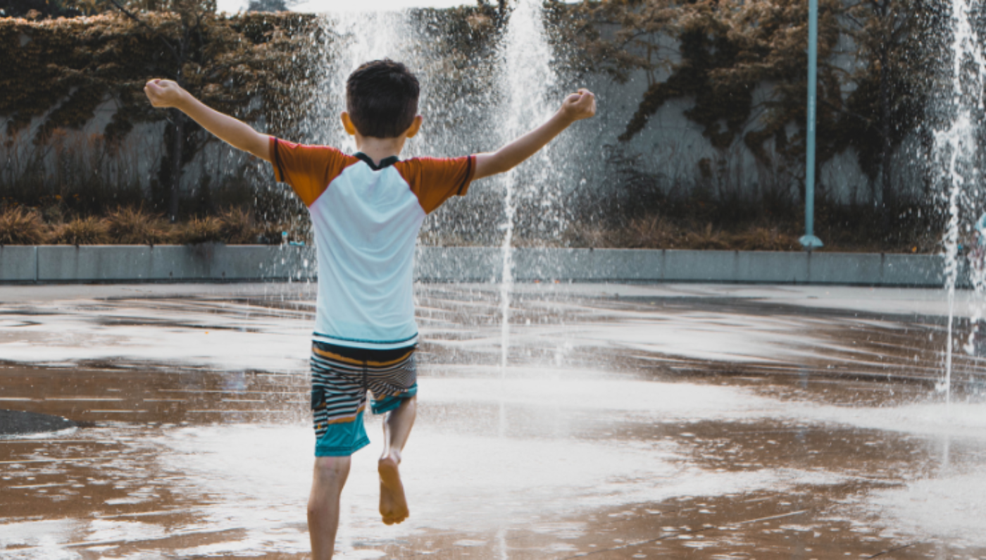 Generic image of a kid in splash pad
