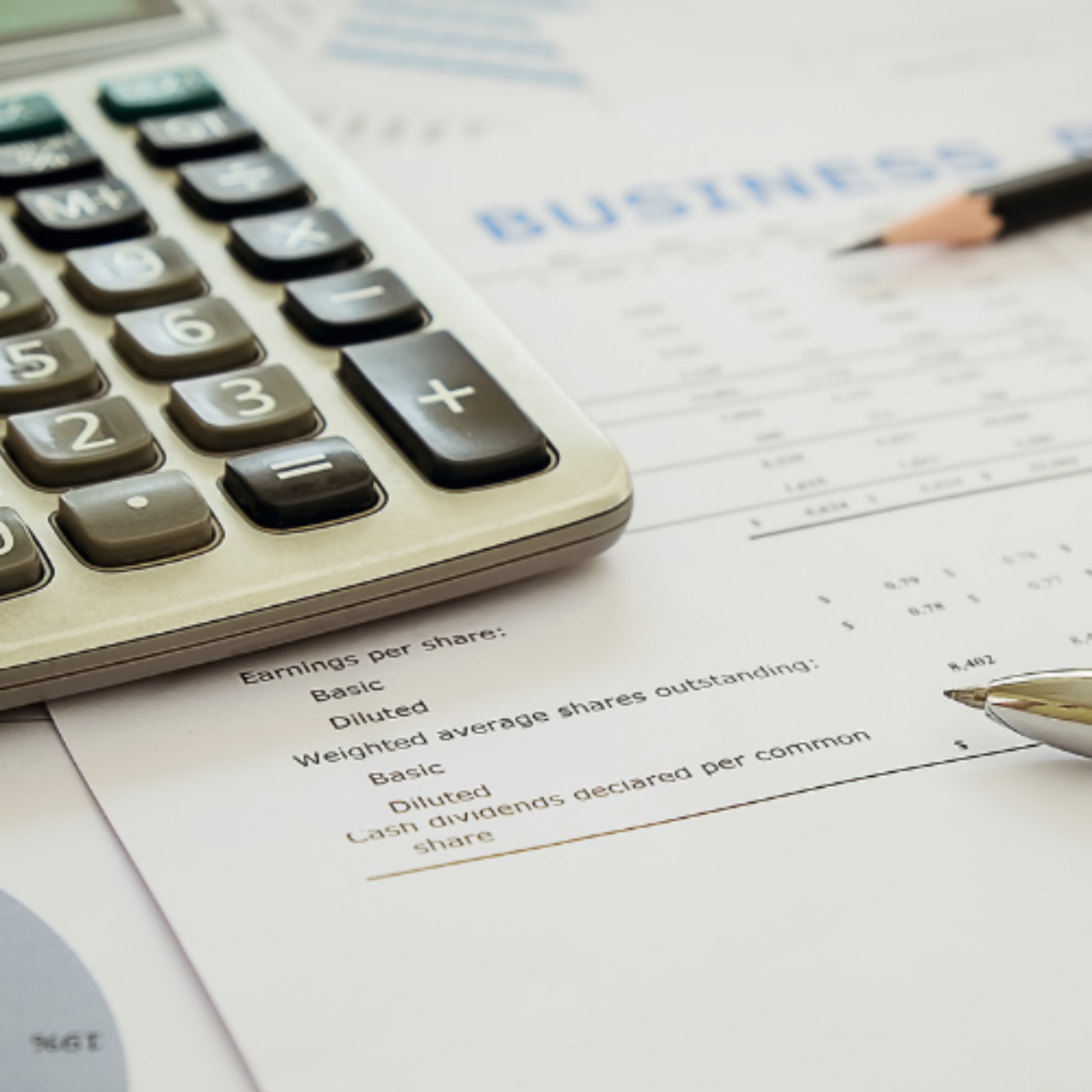 Generic image of a calculator on a business document.